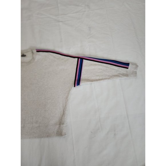 Aerie Women's Rainbow Stripes Dolman Sleeve Crewneck Sweatshirt Gray/Multi S/P - Picture 7 of 13
